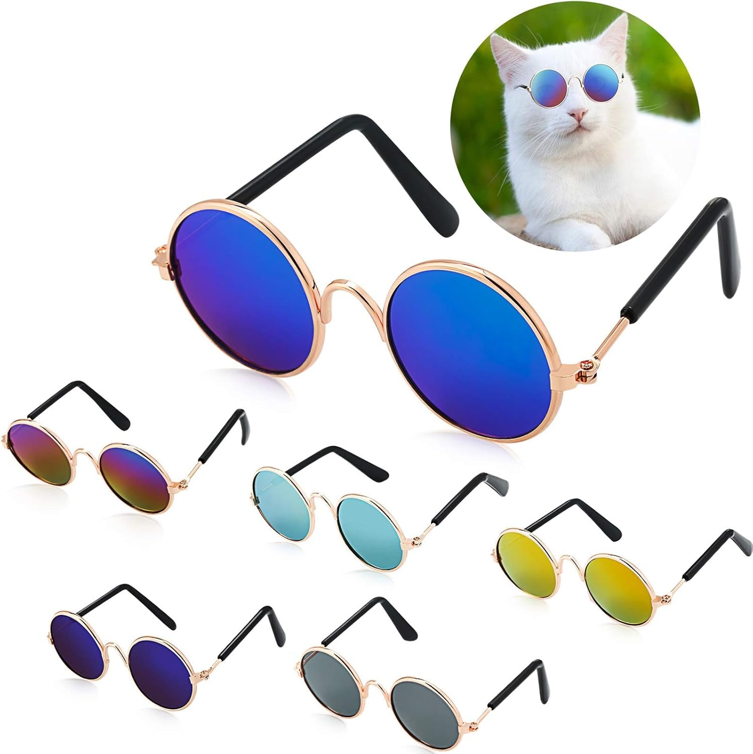 6 Pieces Small Pet Sunglasses